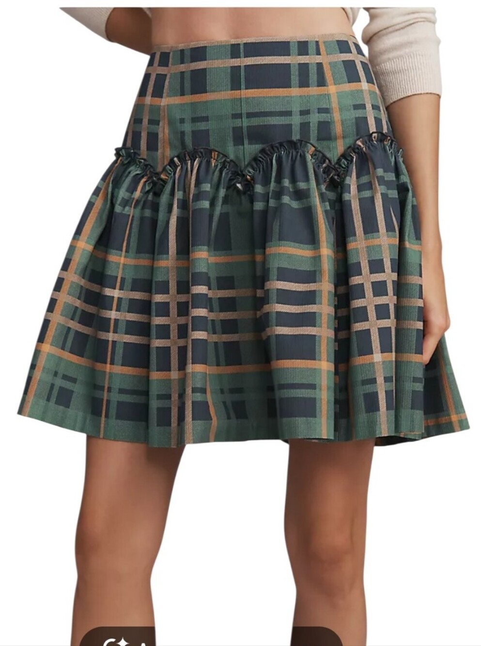 Mare Mare Anthropologie Basque Waist Plaid Mini Skirt - S.     Y43